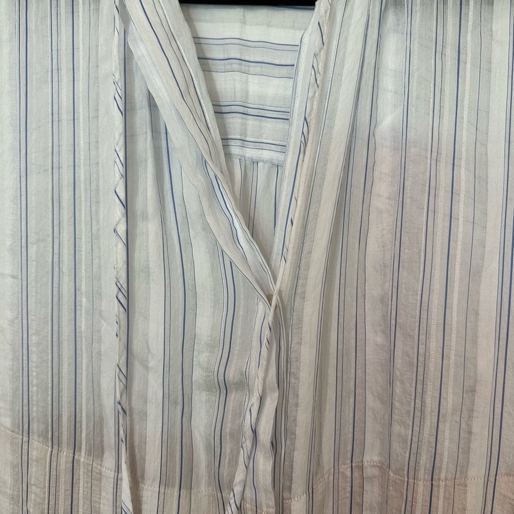 Vince Blue, White, and Tan Striped Button Down Dress - Picture 5 of 9
